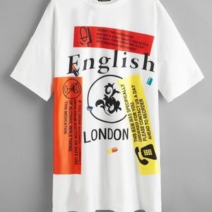 Graphic Drop Shoulder T-Shirt Dress